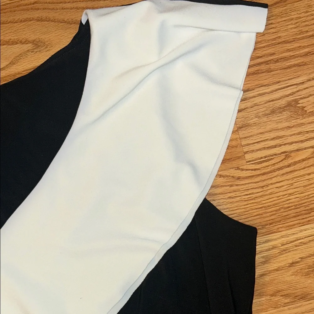 Lauren Ralph Lauren Black Dress with White Ruffle size 16 Petite - Picture 3 of 10